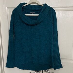 Threads 4 Thought Deep Teal Cowl Neck Sweater Sz L